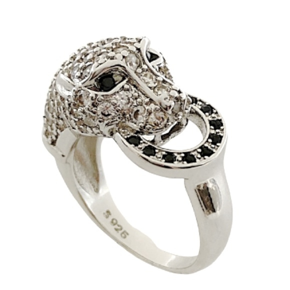 925 silver leopard ring. Size 6